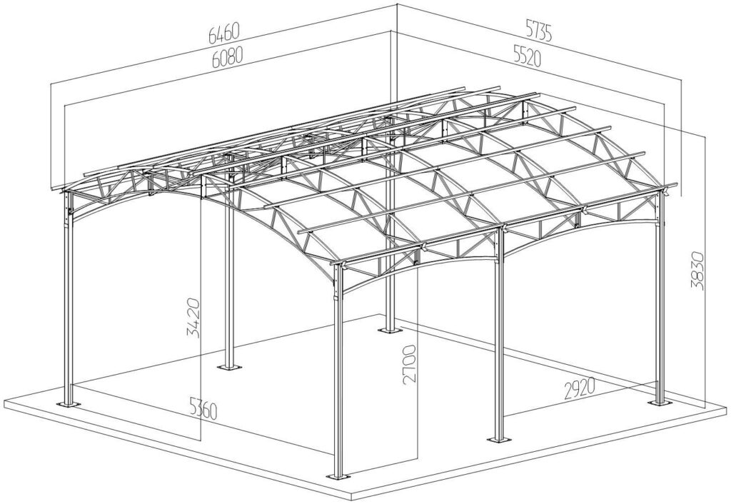 схема навеса для авто