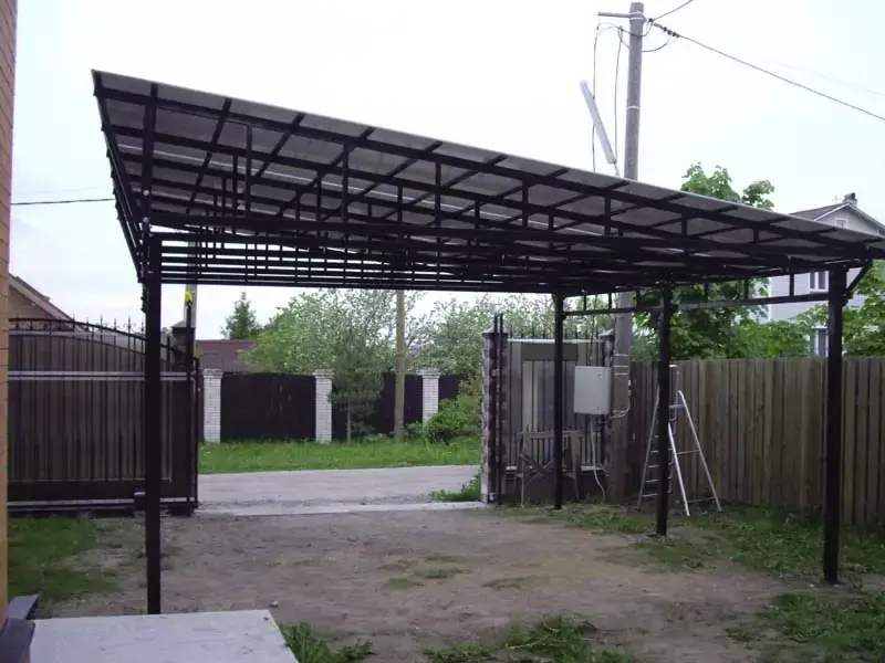 Каркас односхилого навісу своїми руками